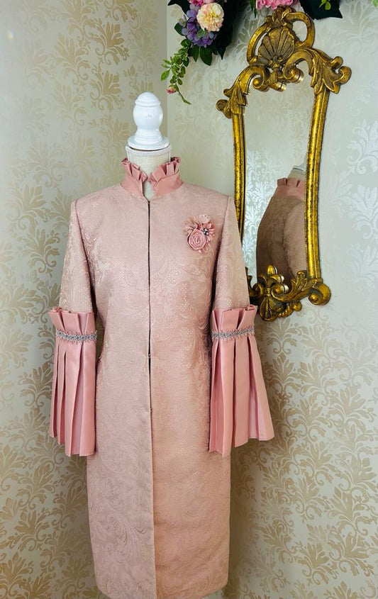 Pink fancy long jacket with long sleeve