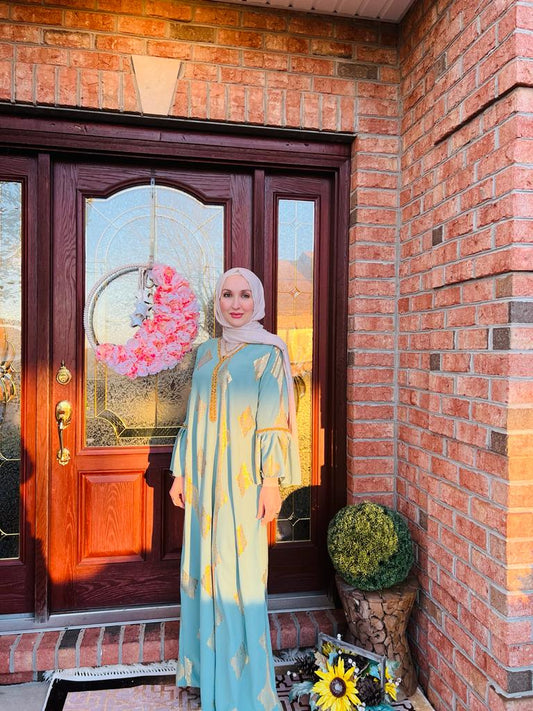 Green Pastel color Abaya