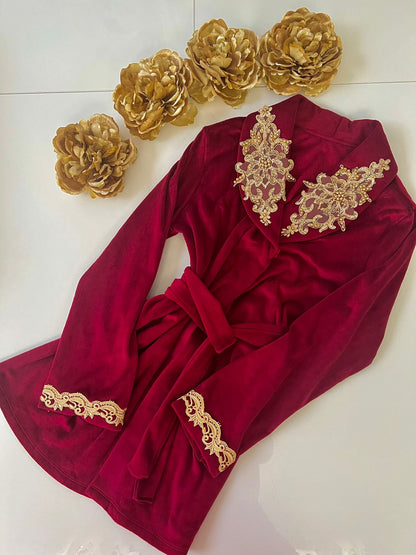 3 pieces Red velvet sleepwear