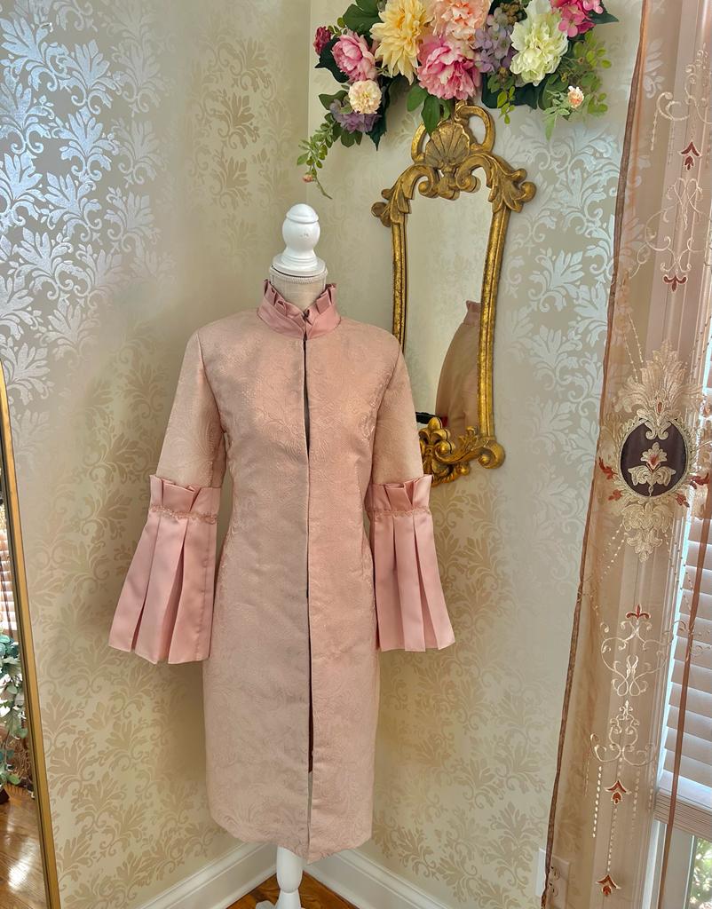 Pink fancy long jacket with long sleeves